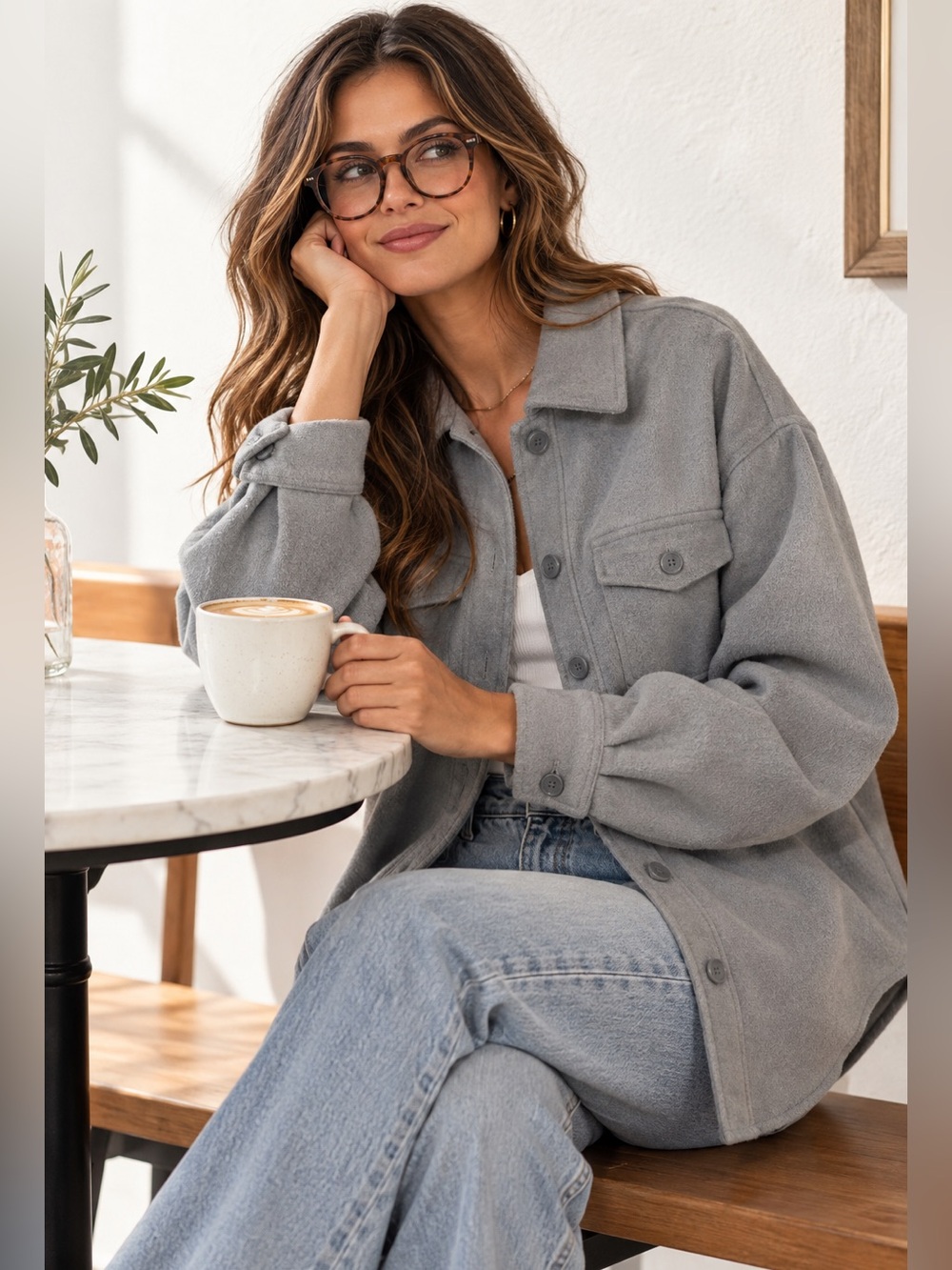 Joie Blue Gray Blogger Favorite Shacket